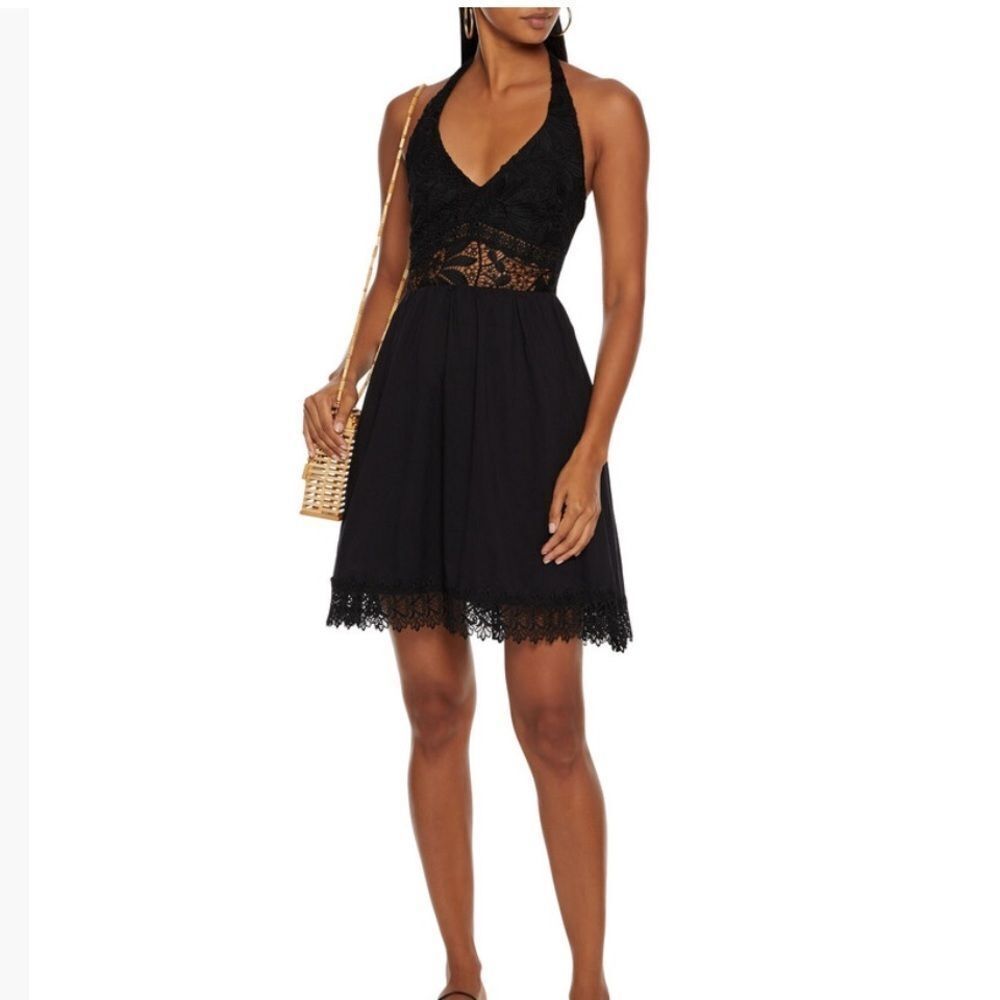 Medium IBIZA Charo Ruiz Ibiza Crocheted lace-paneled cotton-blend Halter Dress